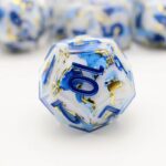 Blue Cross White Resin Layered Dice