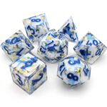 Blue Cross White Resin Layered Dice