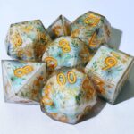 Blue Green Resin Layered Dice