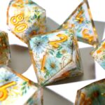 Blue Green Resin Layered Dice