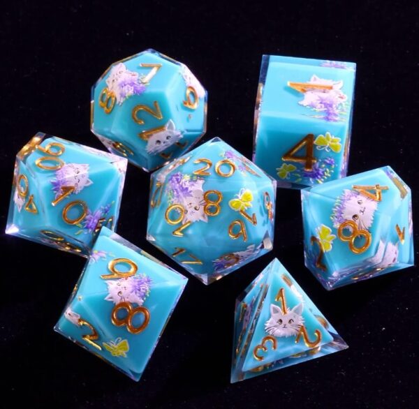 Blue Resin Dice Set