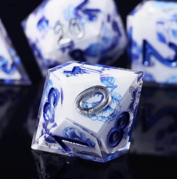 Blue Resin Layered Dice