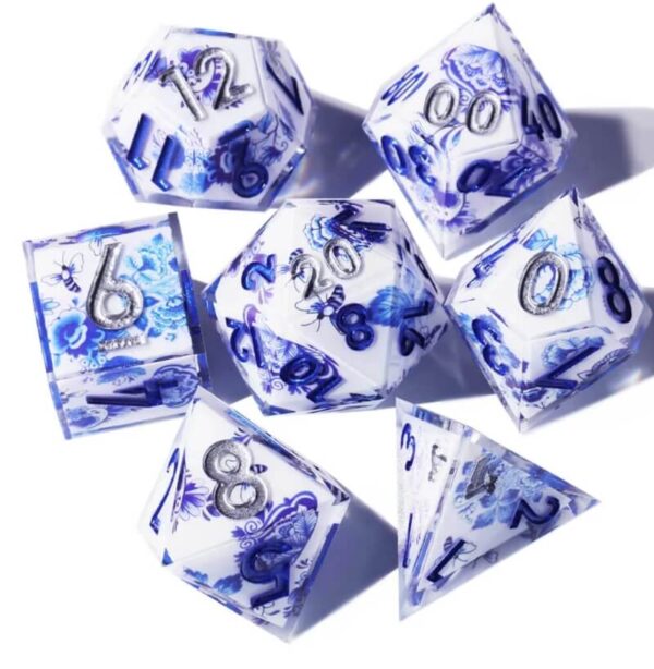 Blue Resin Layered Dice