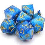 Blue Resin Layered Dice Set