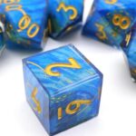 Blue Resin Layered Dice Set