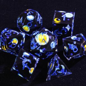 Dark Blue Sharp Edge Game Dice-1