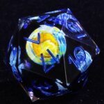 Dark Blue Sharp Edge Game Dice