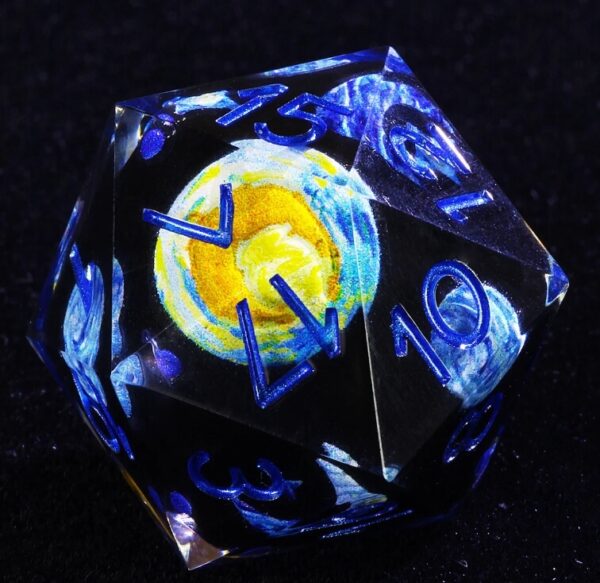 Dark Blue Sharp Edge Game Dice