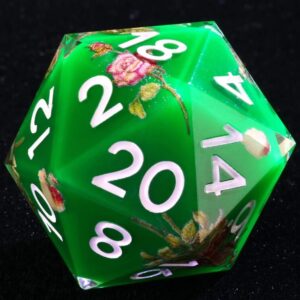 Flower Green Resin Dice Set