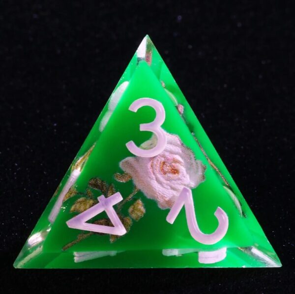 Flower Green Resin Dice Set