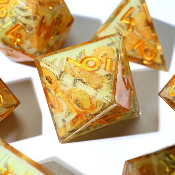 Orange Resin Layered Dice