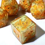 Orange Resin Layered Dice