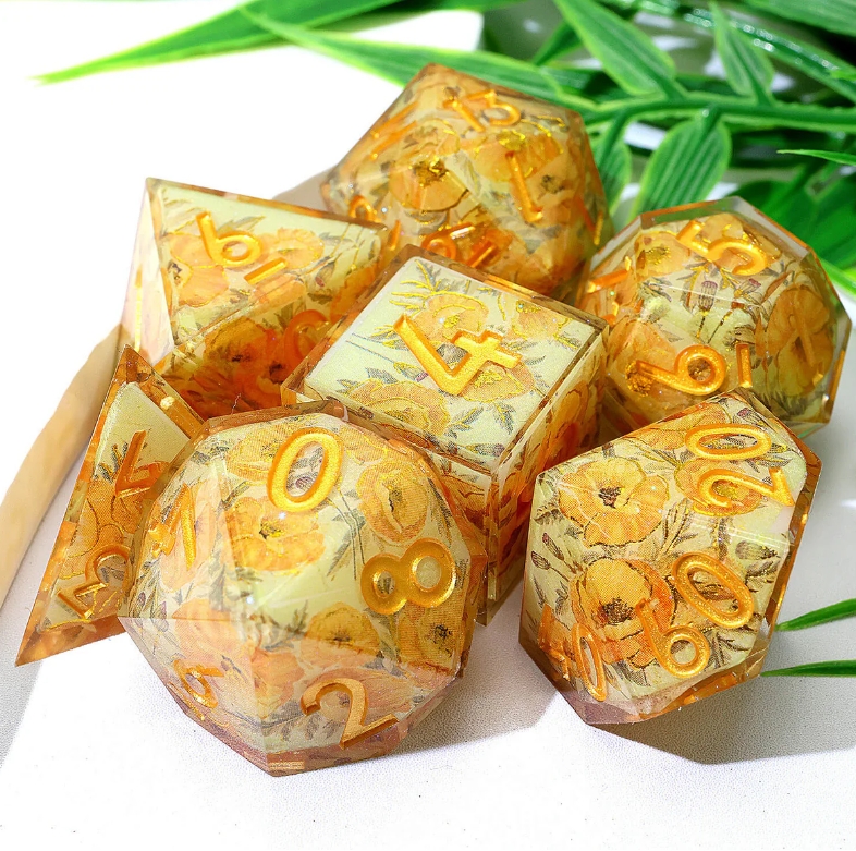 Orange Resin Layered Dice