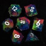 Pink Cross Blue Liquid Core Dice