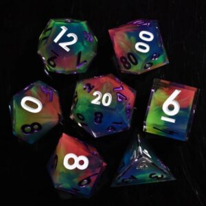 Pink Cross Blue Liquid Core Dice