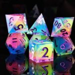 Pink Cross Blue Liquid Core Dice