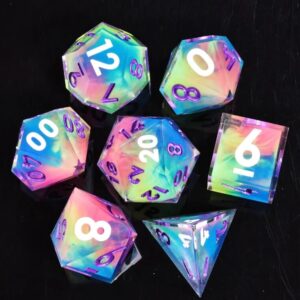 Pink Cross Blue Liquid Core Dice