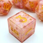 Pink Resin Layered Dice