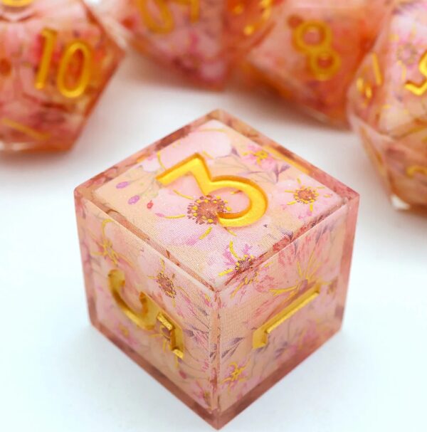 Pink Resin Layered Dice