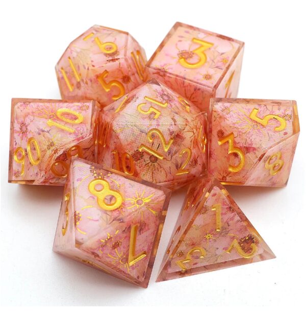 Pink Resin Layered Dice