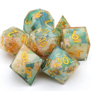 Pink Resin Layered Dice Set