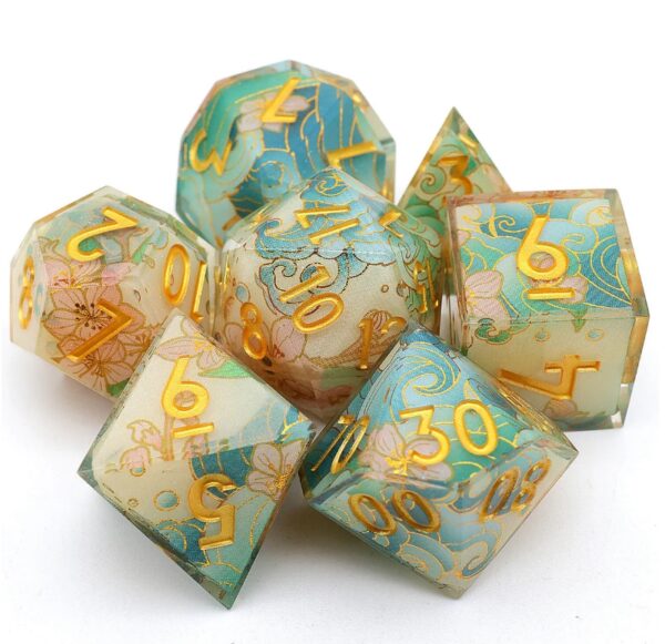 Pink Resin Layered Dice Set