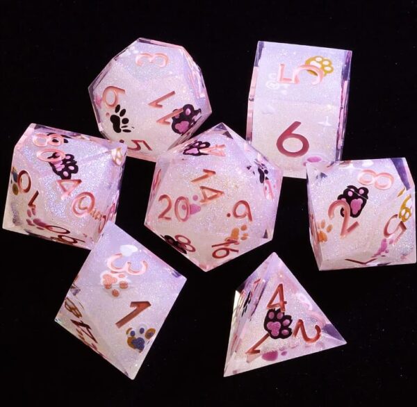 Pink Sharp Edge Game Dice