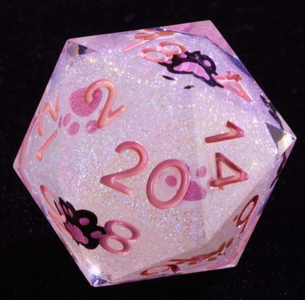 Pink Sharp Edge Game Dice