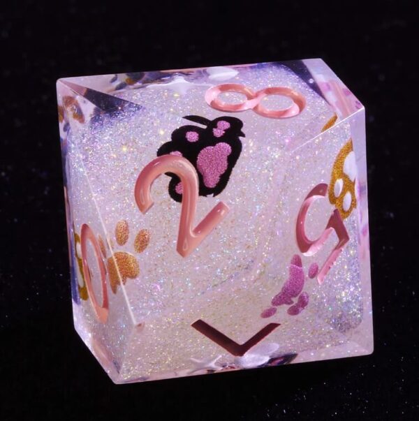 Pink Sharp Edge Game Dice