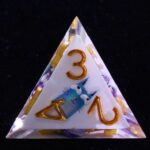 Purple Cross White Resin Dice Set