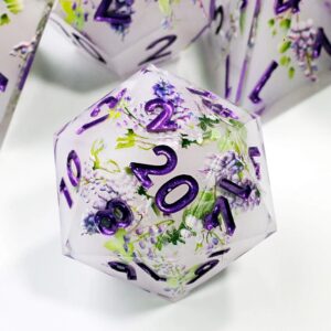 Purple Grass Resin Layered Dice