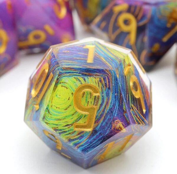 Purple Resin Layered Dice