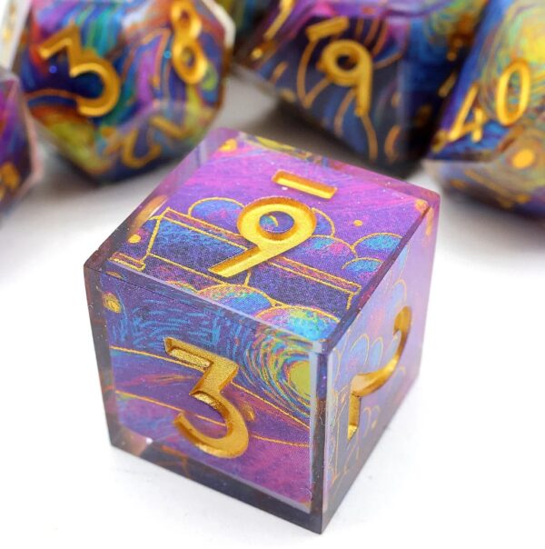 Purple Resin Layered Dice