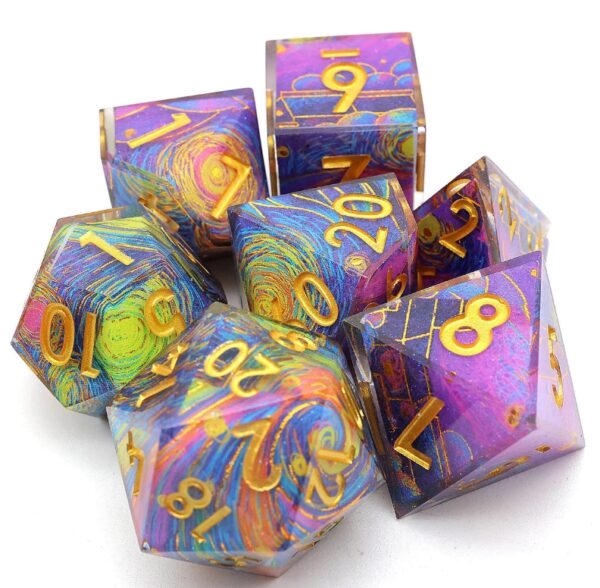 Purple Resin Layered Dice